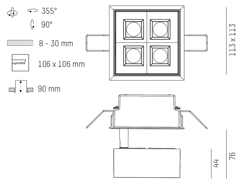 GRID SEMI RECESSED